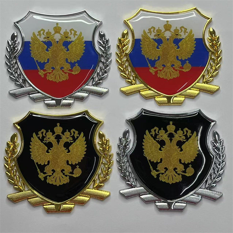 Car sticker personalized creative metal covering scratches sticker fuel tank cover sticker Russian flag tail sticker modified eagle sticker