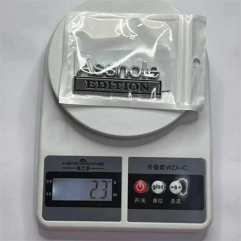 Cross-border Asshole EDITION Car sticker Auto metal ASS HOLE Car logo Modified body sticker, tail label