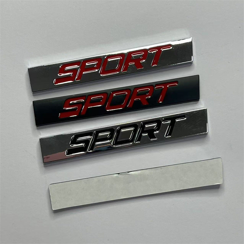 Auto metal SPORT car sticker, sports car logo, modified personalized car sticker 3D three-dimensional metal decorative car sticker
