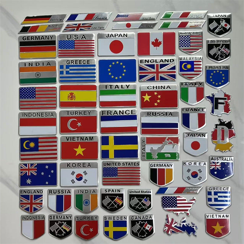 跨境车贴广告定 制装饰贴纸汽车锌合金车身贴定 做铝合金摩托车贴