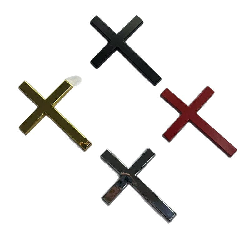 Car metal sticker 3D three-dimensional cross sticker scratch sticker rear sticker personalized body decoration leaf board car sticker