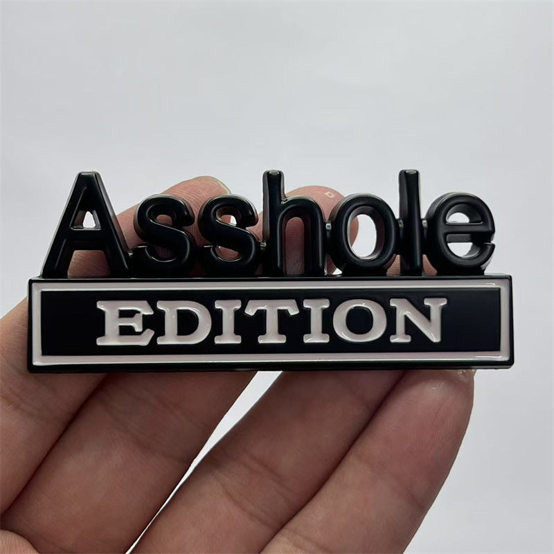 Cross-border Asshole EDITION Car sticker Auto metal ASS HOLE Car logo Modified body sticker, tail label