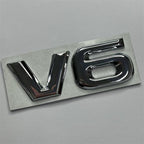Car modification metal label, split V6 V8 large displacement label 3D three-dimensional rear decoration car sticker, side label
