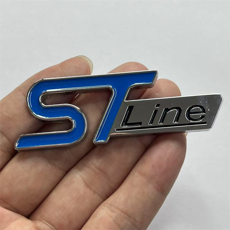 Metal STline car labeling, suitable for Ford Sharp Modified Car Label Performance ST Sports Body Tailgate Label