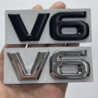 Car displacement standard V6 fender car logo, metal V6 modified displacement car sticker V6 rear label V6 side label