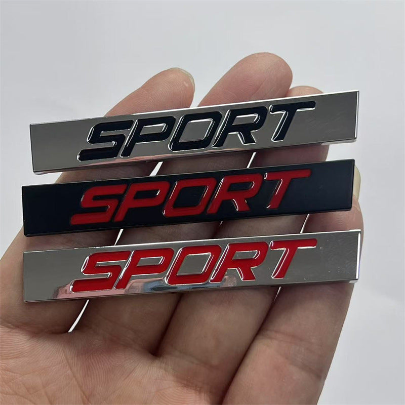 Auto metal SPORT car sticker, sports car logo, modified personalized car sticker 3D three-dimensional metal decorative car sticker