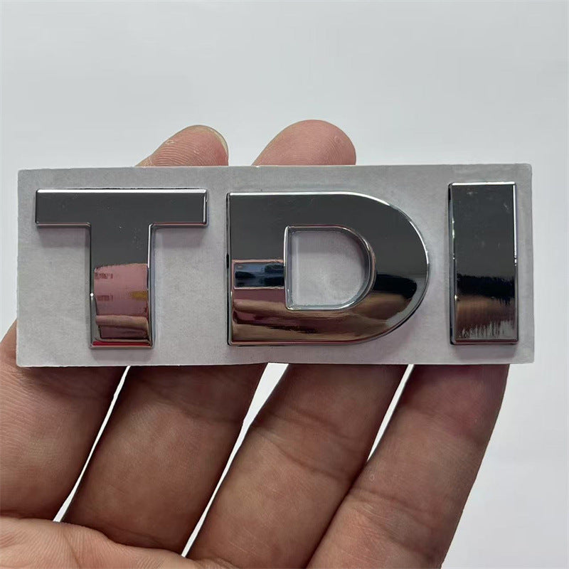 Suitable for Volkswagen, modified metal car sticker TDI car logo, side logo, tail logo, middle net logo, sports displacement logo