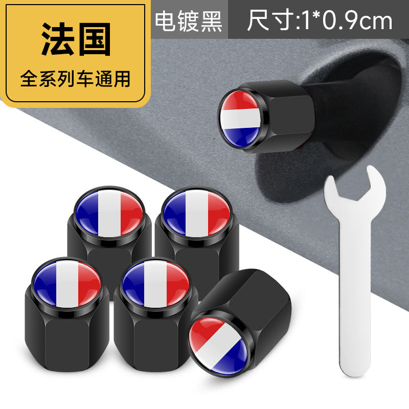 防盗金属法国轮胎气门嘴帽 气门芯套气门帽气嘴帽改装汽车轮胎帽