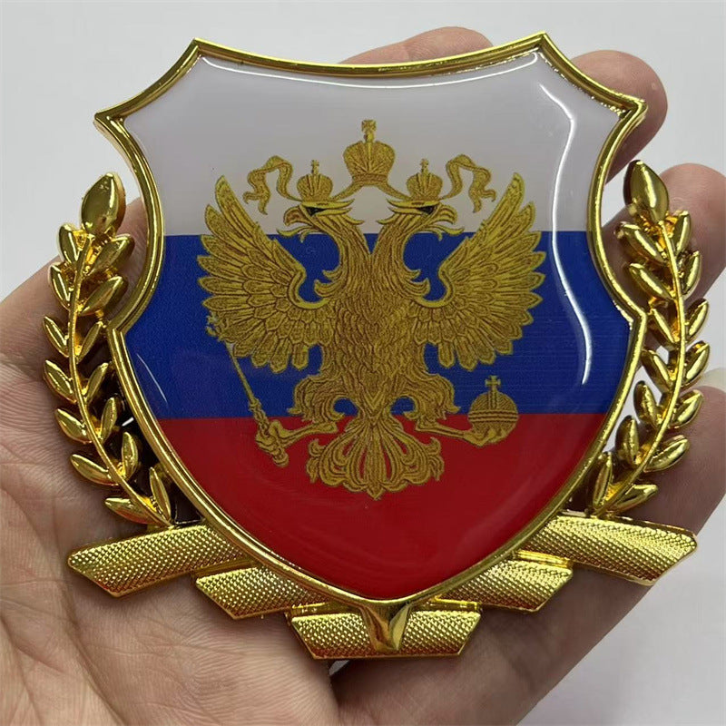 Car sticker personalized creative metal covering scratches sticker fuel tank cover sticker Russian flag tail sticker modified eagle sticker