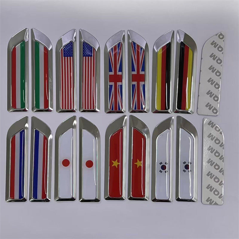 Applicable to automobiles UK Germany France USA Italy China, metal modified fender labeling, side labeling