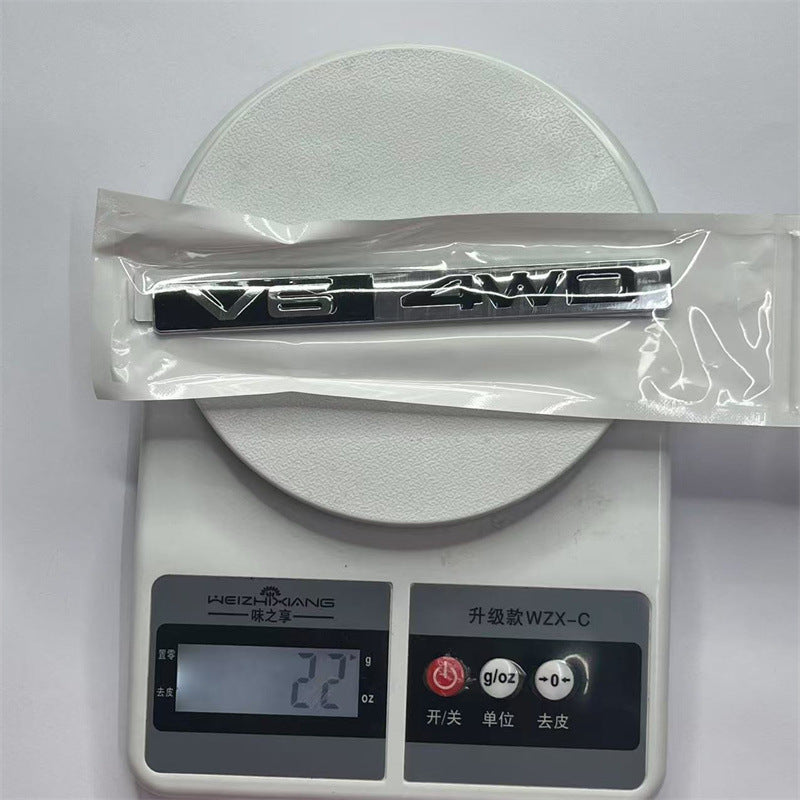 Suitable for car V6 4WD metal modified car logo 3D sports racing off-road body rear flap labeling