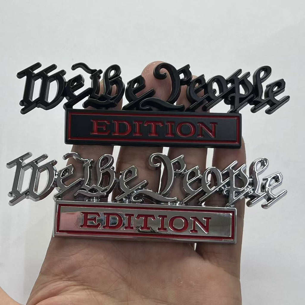 Cross-border supply Car modification label we the people Metal car sticker EDITION Body sticker Tail sticker