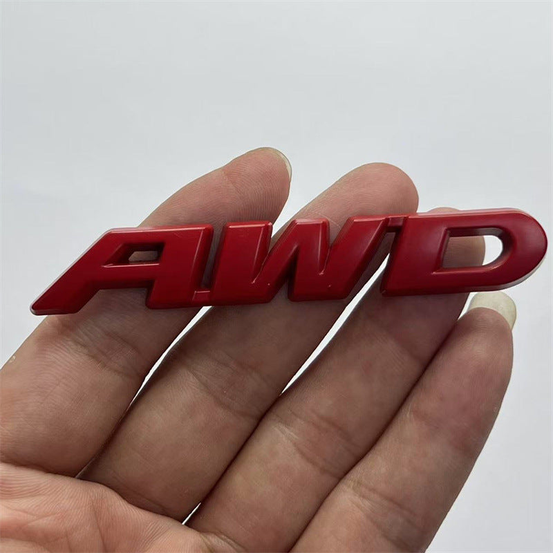 Car AWD metal car logo, modified trunk tail label, small AWD displacement label, side label, leaf board car sticker