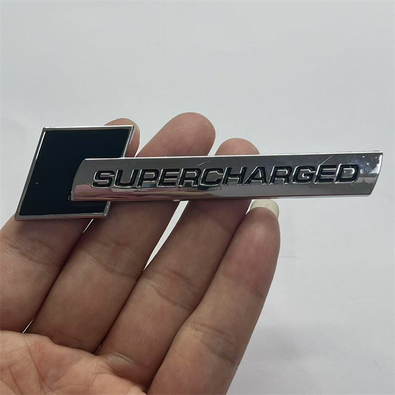 Suitable for SUPERCHARGED metal car labeling, turbocharged modified car metal sticker side sticker, applicable