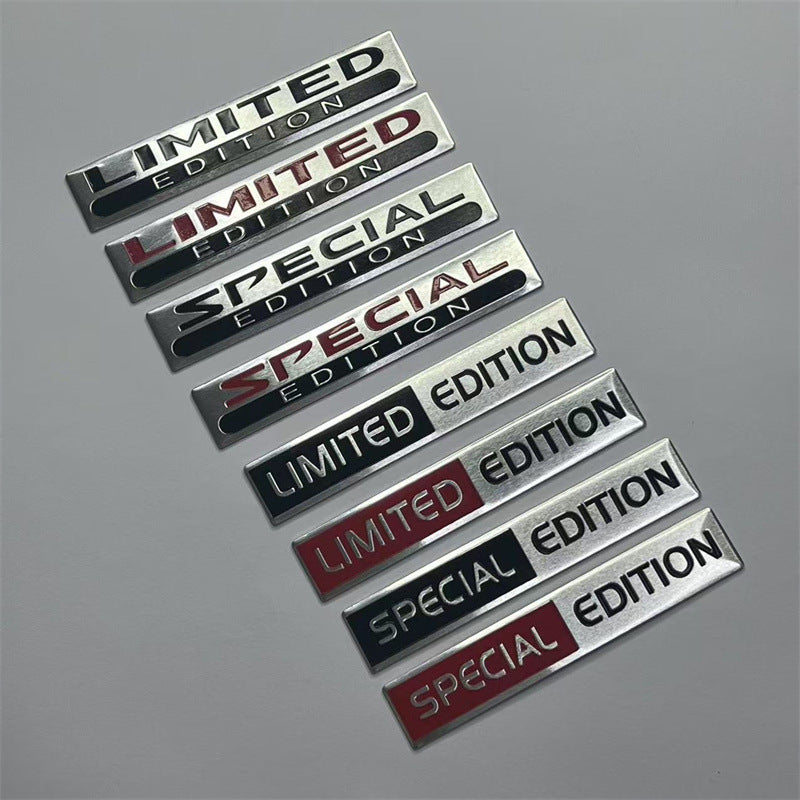Cross-border LIMITED EDITION car logo, car modification SPECIAL EDITION metal car sticker, aluminum label
