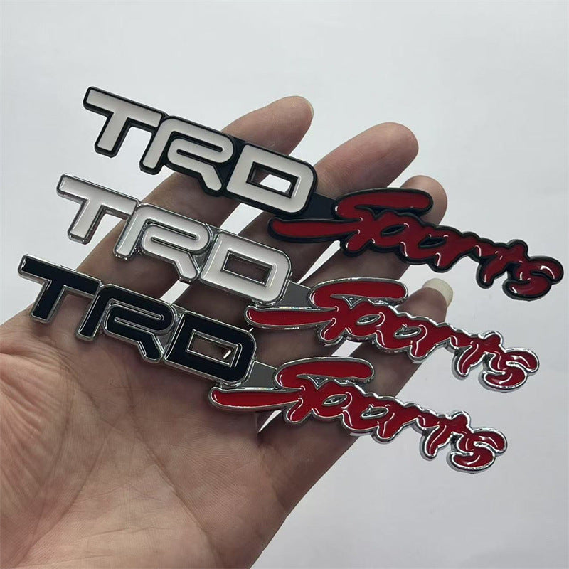 Auto metal car logo TRDsports label, fender car sticker TRDsports front logo modification, tail logo