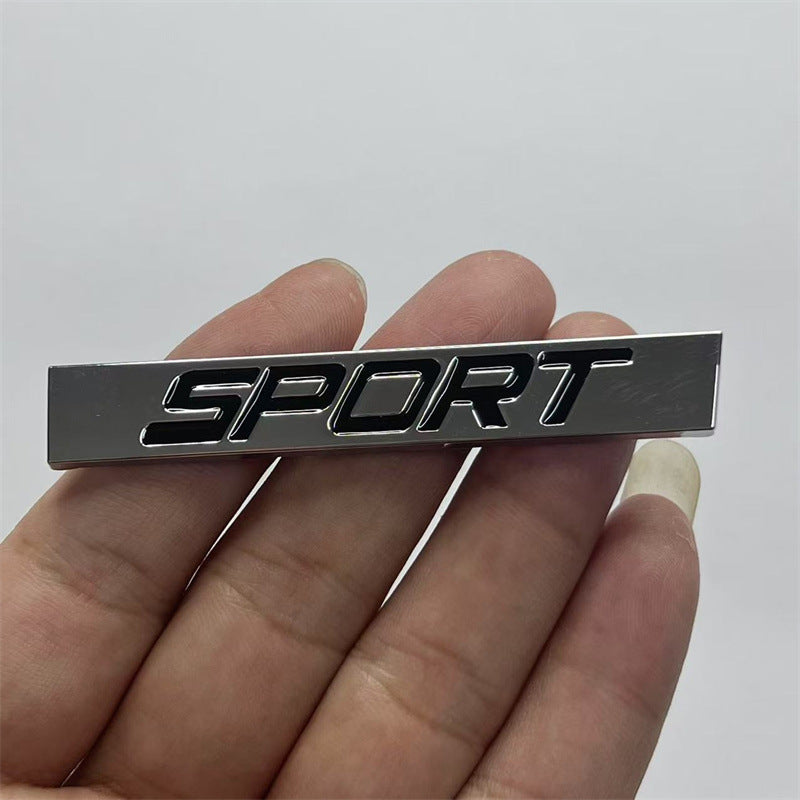Auto metal SPORT car sticker, sports car logo, modified personalized car sticker 3D three-dimensional metal decorative car sticker