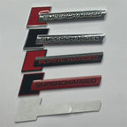 Suitable for SUPERCHARGED metal car labeling, turbocharged modified car metal sticker side sticker, applicable