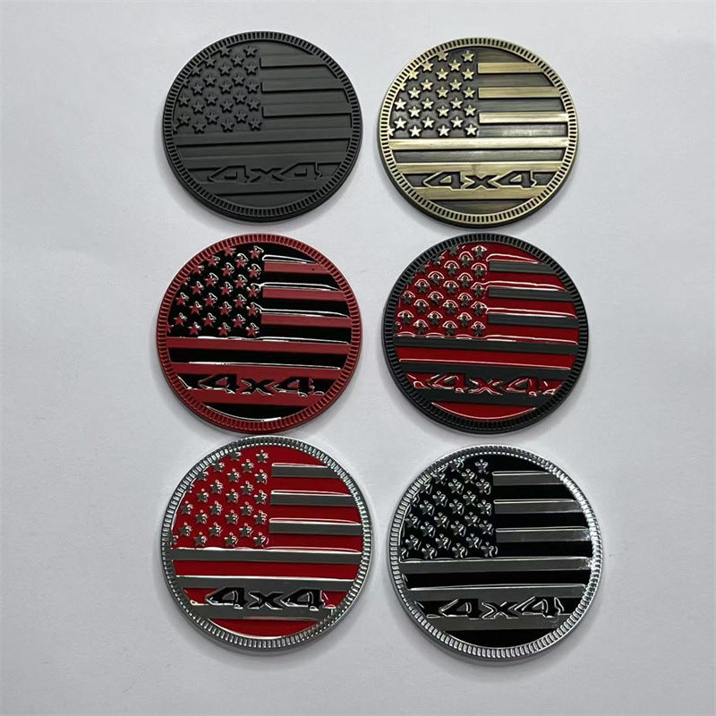 The new 4x4 American flag decorative sticker is suitable for Jeep, Chevrolet, pickup truck modified 4x4 American flag car sticker