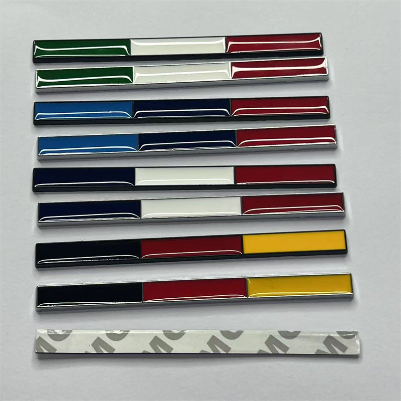 Cross-border hot sale, national flag car sticker, car flag metal side sticker, Germany, Italy, France tail sticker for loading cars