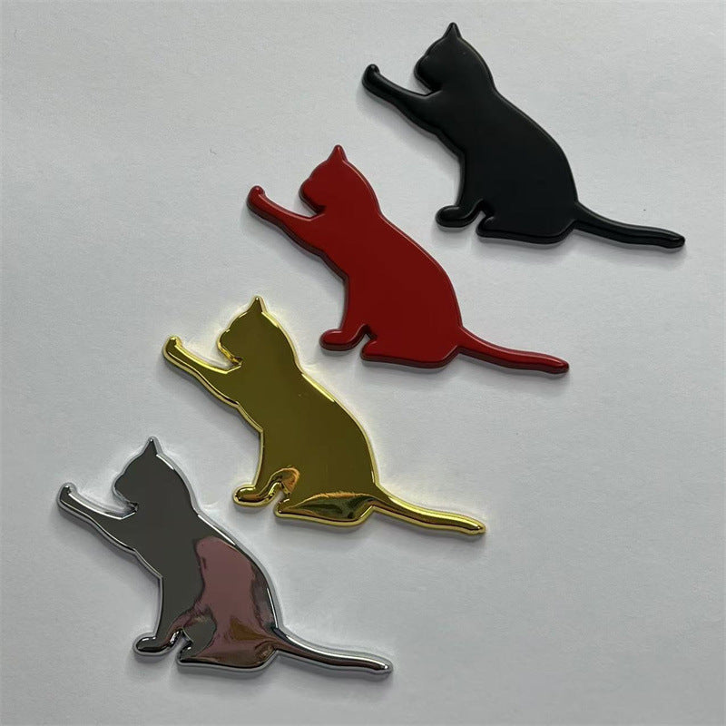 汽车个性宠物猫坐立猫车贴金属车贴尾标侧标外饰划痕装饰猫车贴