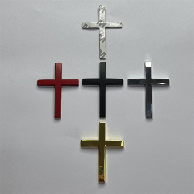 Car metal sticker 3D three-dimensional cross sticker scratch sticker rear sticker personalized body decoration leaf board car sticker