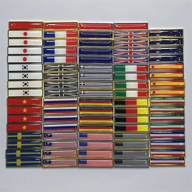 汽车金属日本叶子板车贴车标改装金属贴标 国旗迷你对装滴胶侧标