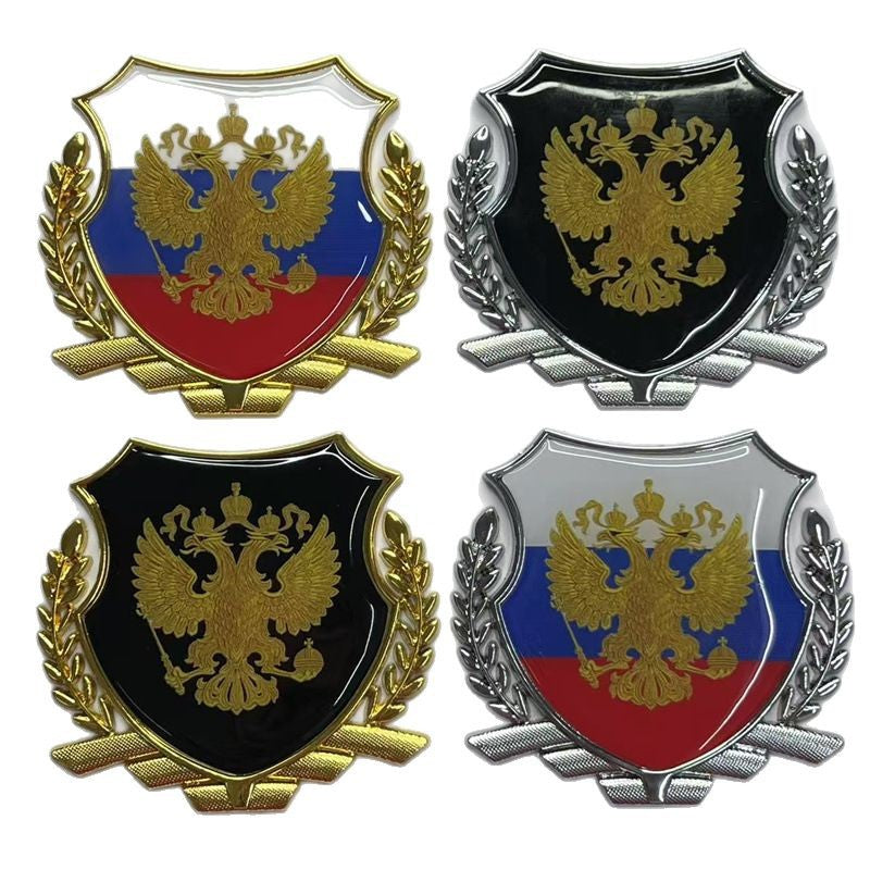Car sticker personalized creative metal covering scratches sticker fuel tank cover sticker Russian flag tail sticker modified eagle sticker