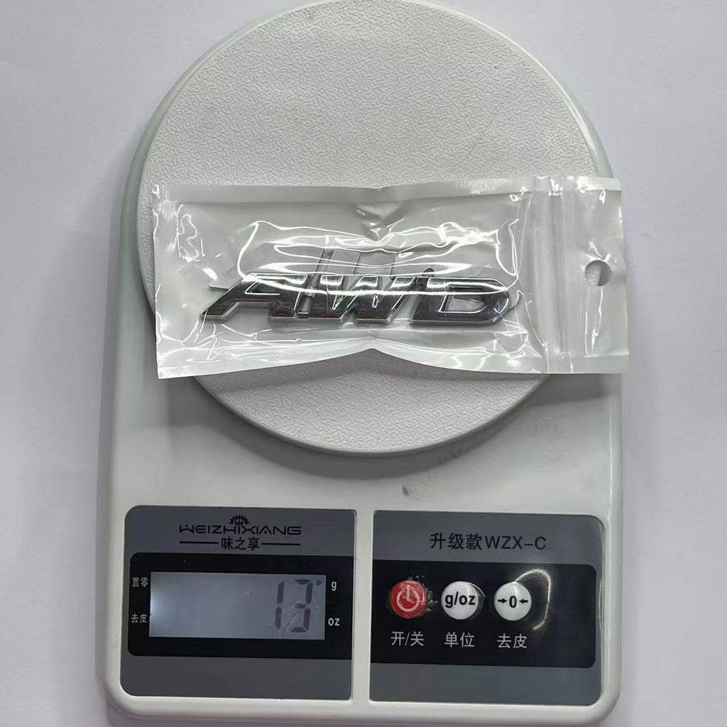 Car AWD metal car logo, modified trunk tail label, small AWD displacement label, side label, leaf board car sticker