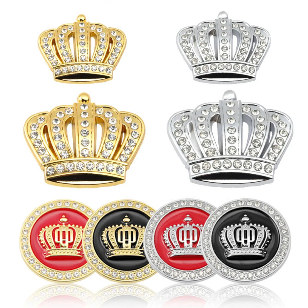 3D Crown Diamond Car Crown Gold Royal Sticker Wings Emblem Badge for BMW Toyota Ford Audi Honda Opel Car Stickers Imperial Crown