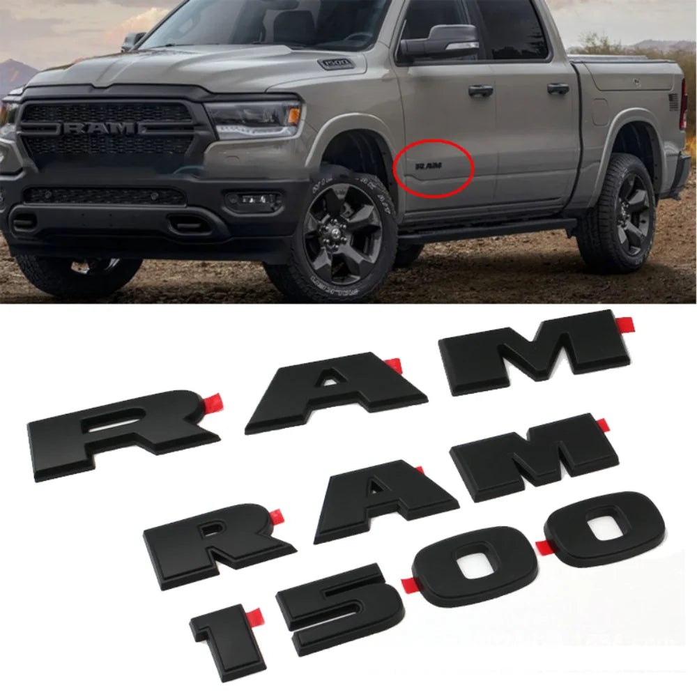 Car Styling Door Side Fender Sticker Ram Letter Logo Emblem Cover for Dodge Ram 1500 2022 2021 2020 2019 Body Decals Accessories