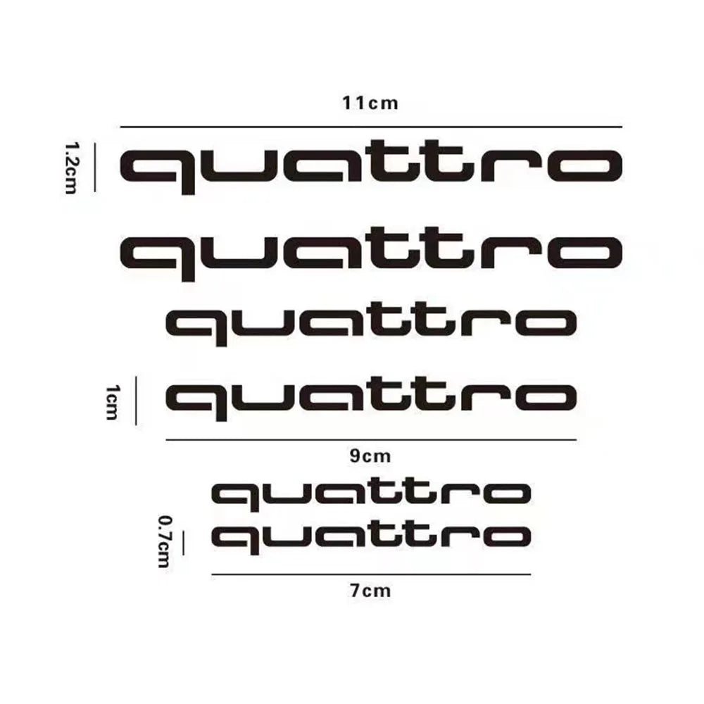 6pcs Caliper Car Sticker Wheel Hub Refitted Decals for Audi Quattro Sline RS Logo A3 A4 A5 A6 Q3 Q5 Q7 RS3 RS4 RS5 RS6 RS7 Sport