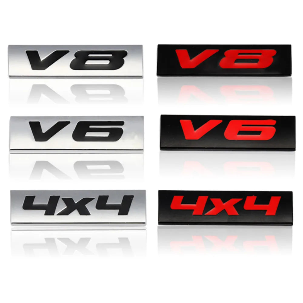 Car Sticker V6 V8 4x4 Logo Emblem Badge Decals for Opel Passat Seat Peugeot BMW Audi Jeep Honda Ford KIA Volvo Mazda Lexus