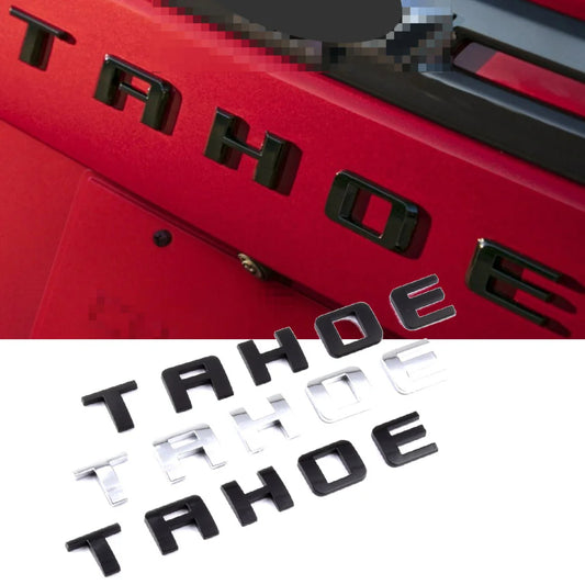 TAHOE Emblem Car Side Door Tailgate Badge for Chevrolet Tahoe Aveo Cruze Trax Captiva Spark Malibu Lacetti Sonic Niva Camaro