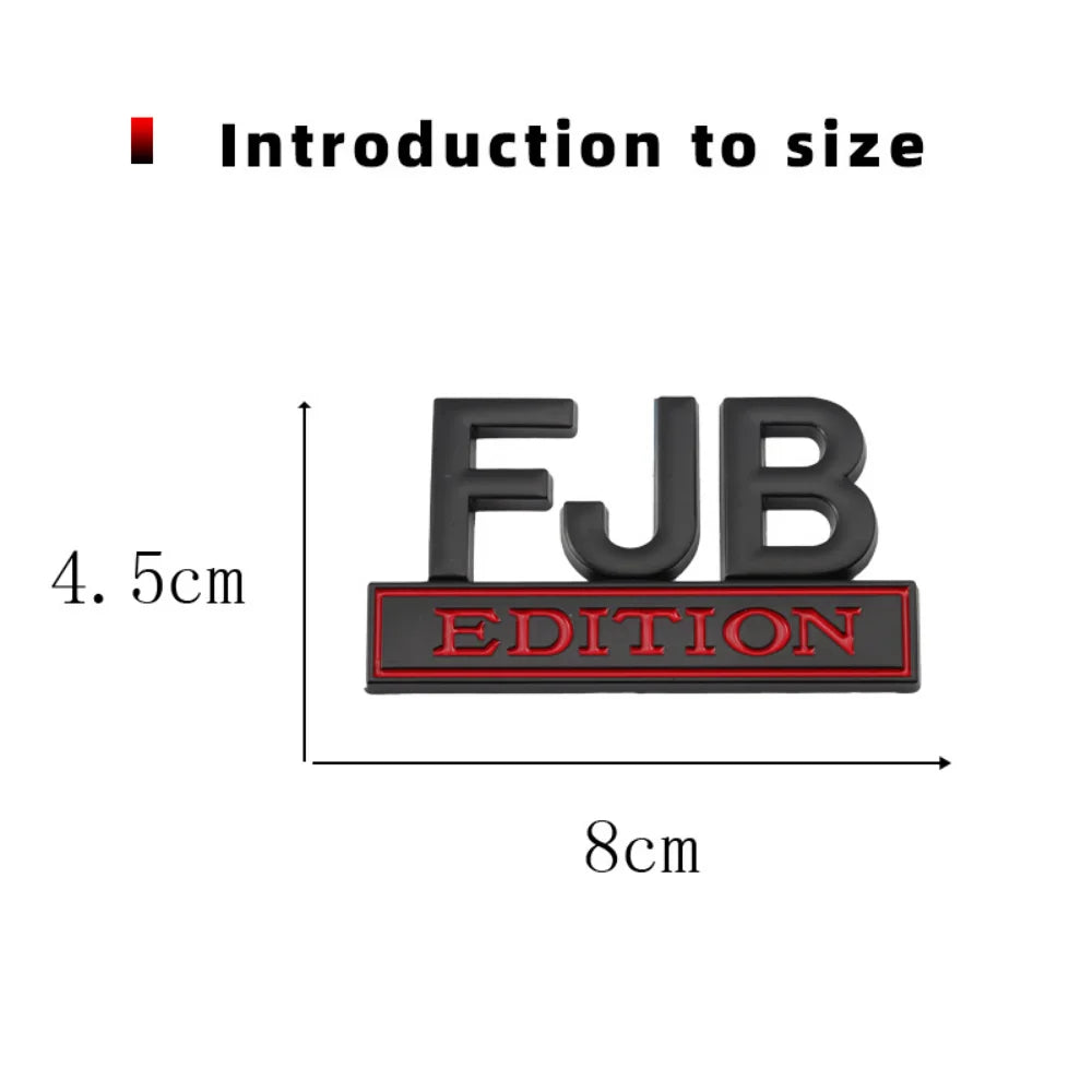 FJB Logo Edition Emblem Badge Front Hood Grille Car Sticker for Jeep Compass Renegade Ford RS200 F350 F250 F150 Silverado RAM