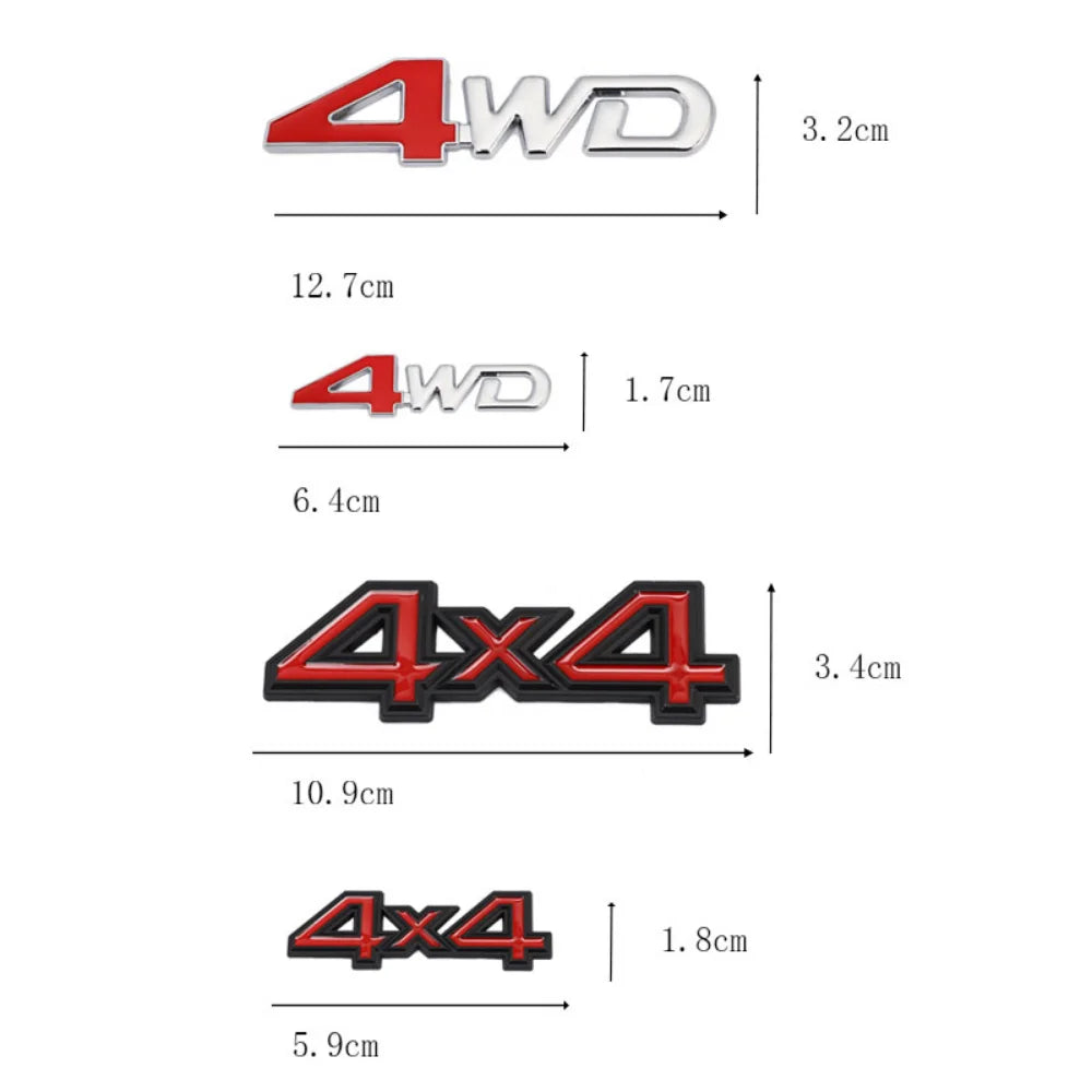 Car Sticker 4X4 4WD Logo Trim Front Hood Grille Emblem Badge Rear Trunk Car Decals for Audi Mitsubishi Mercede BMW Nissan Toyota