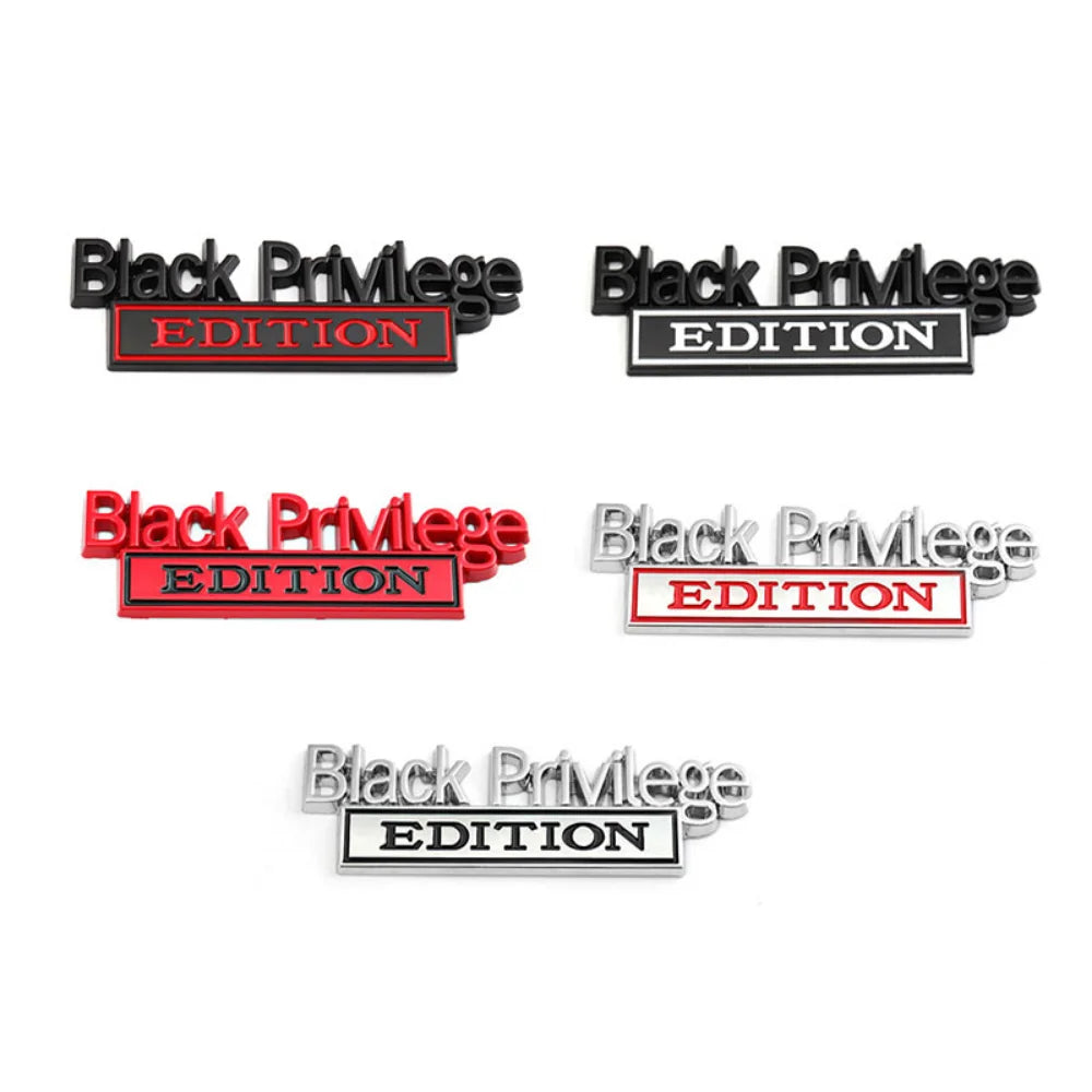Black Privilege Edition Badge Emblem Sticker for Jeep Ford F350 F250 F150 Chevy Silverado 1500 2500 Chevrolet C10 C15