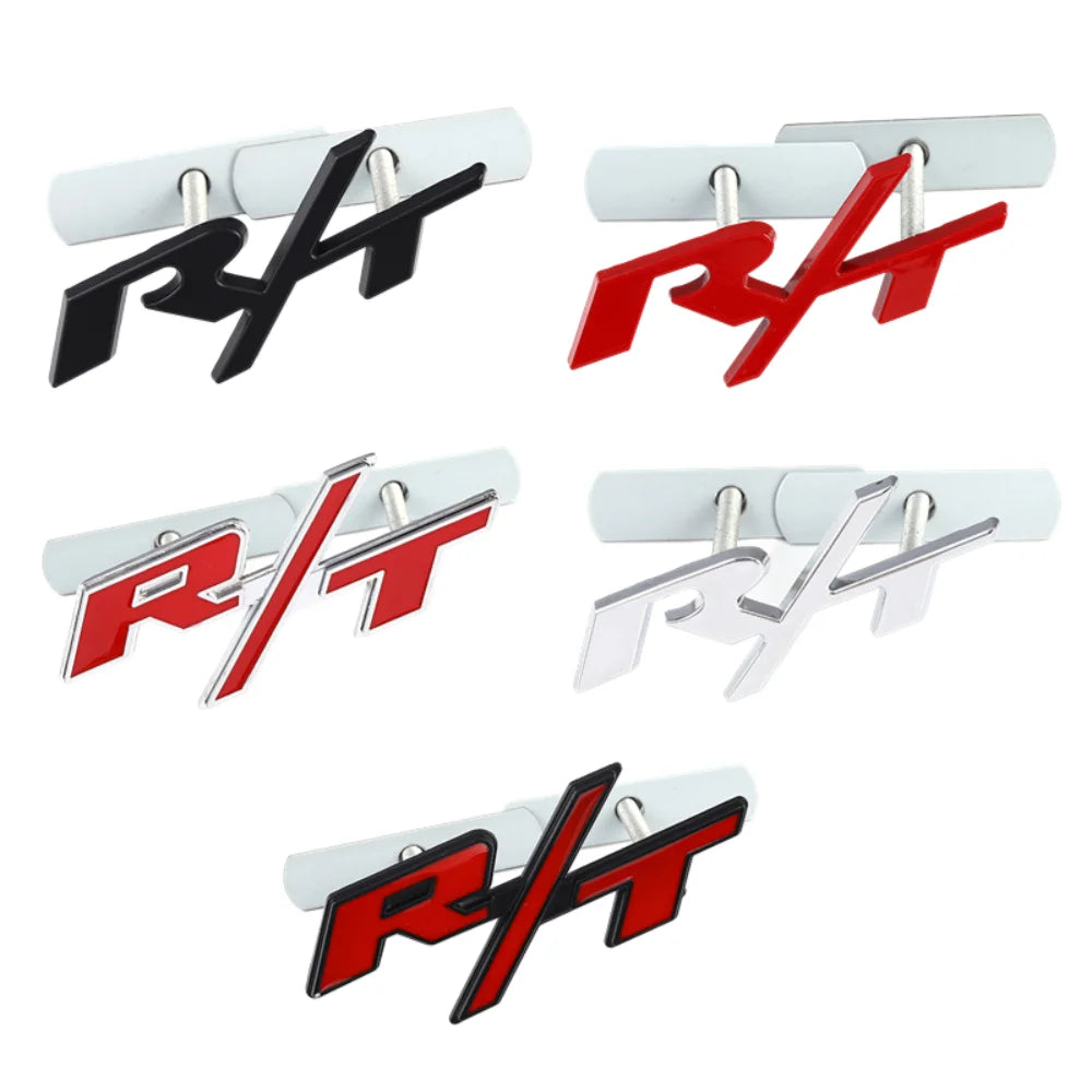 Car Front Grille Emblem for Dodge RT Logo RAM Journey Charger Jcuv Challenger Caliber Nitro Alloy Auto Body Styling Accessories