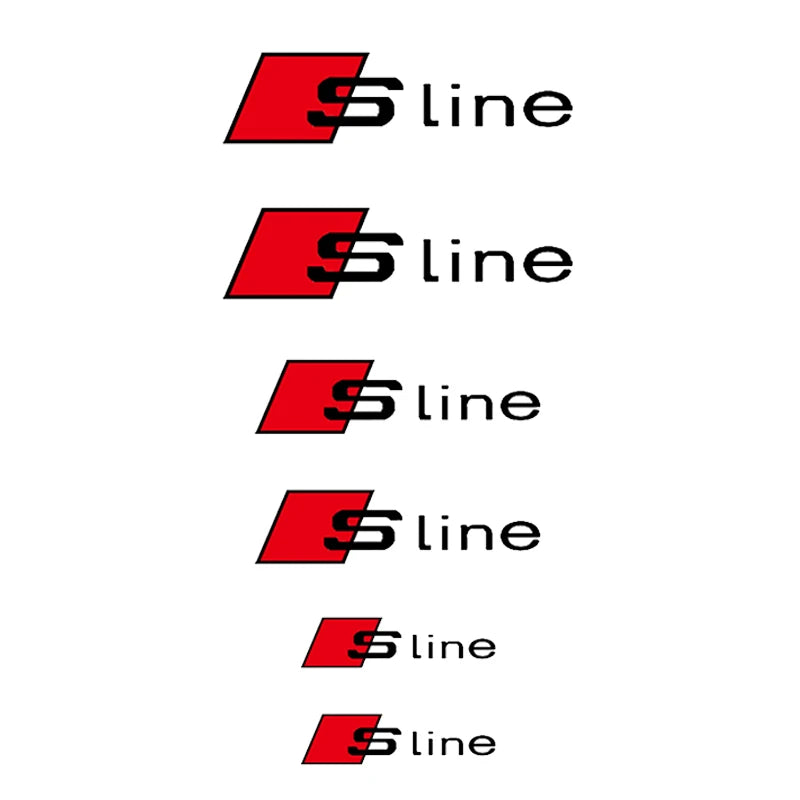 6pcs Caliper Car Sticker Wheel Hub Refitted Decals for Audi Quattro Sline RS Logo A3 A4 A5 A6 Q3 Q5 Q7 RS3 RS4 RS5 RS6 RS7 Sport