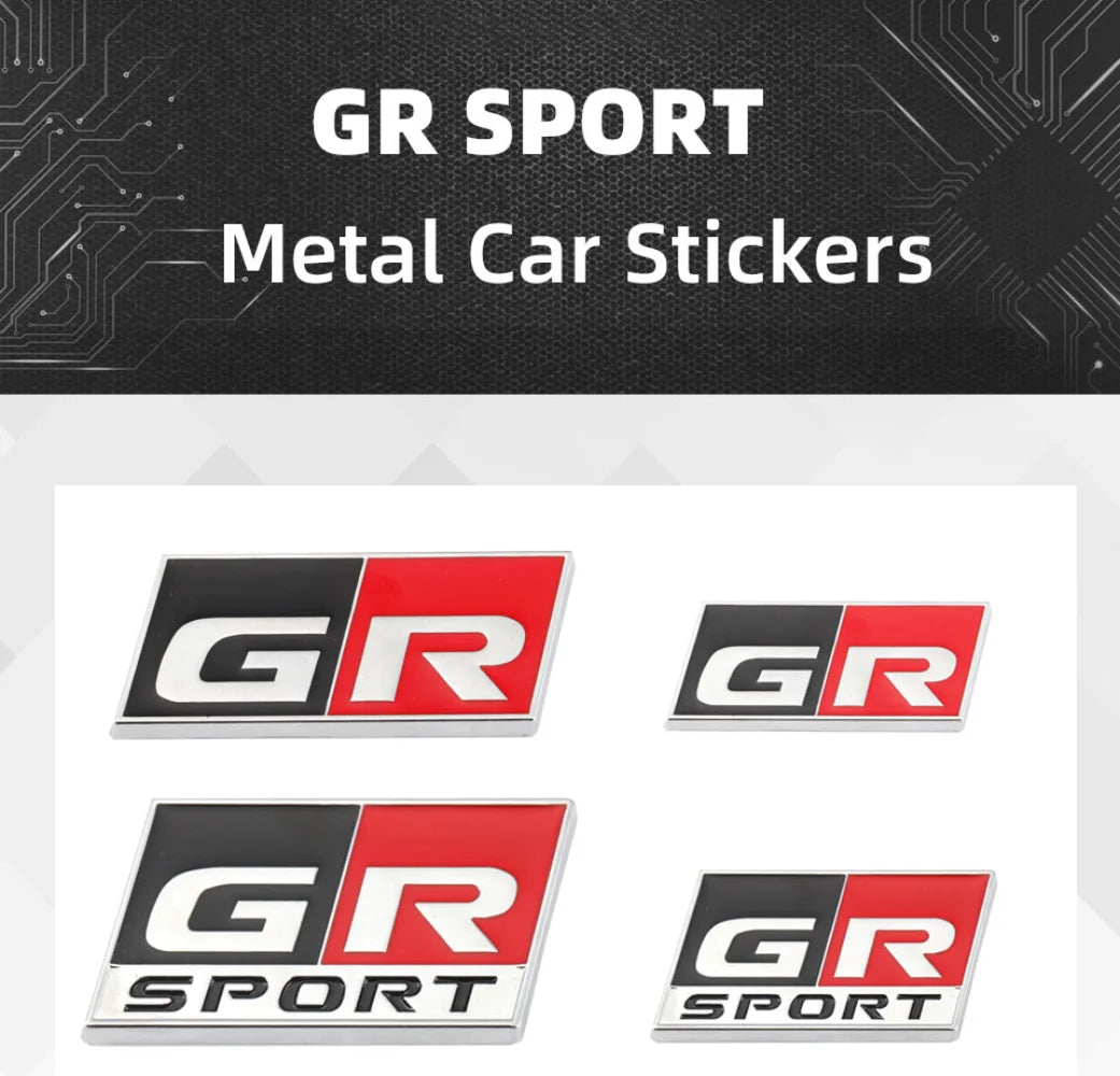 3D Metal Car Sticker GR Sport Logo Badge Emblem Decal for Toyota HV GR Sport YARiS GRMN RZ RC RS Prius Lexus Harrier GR Sticker