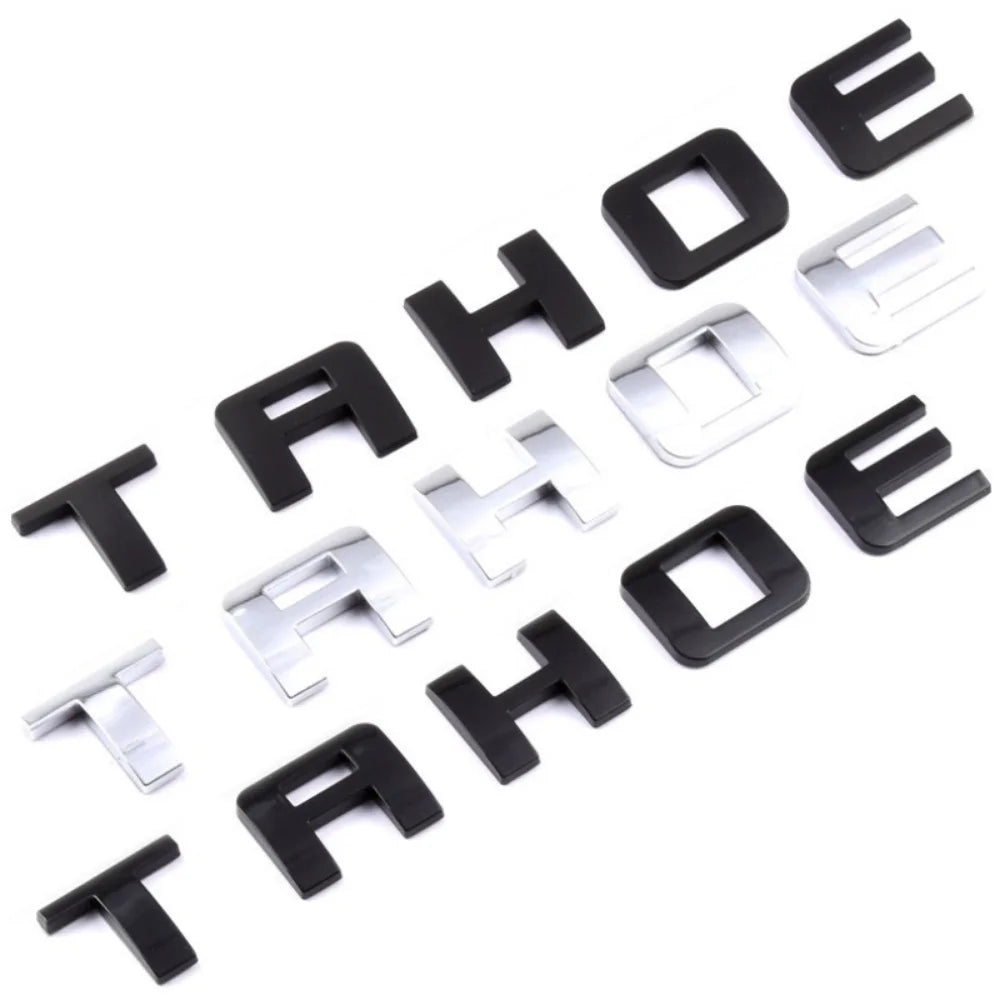 TAHOE Emblem Car Side Door Tailgate Badge for Chevrolet Tahoe Aveo Cruze Trax Captiva Spark Malibu Lacetti Sonic Niva Camaro