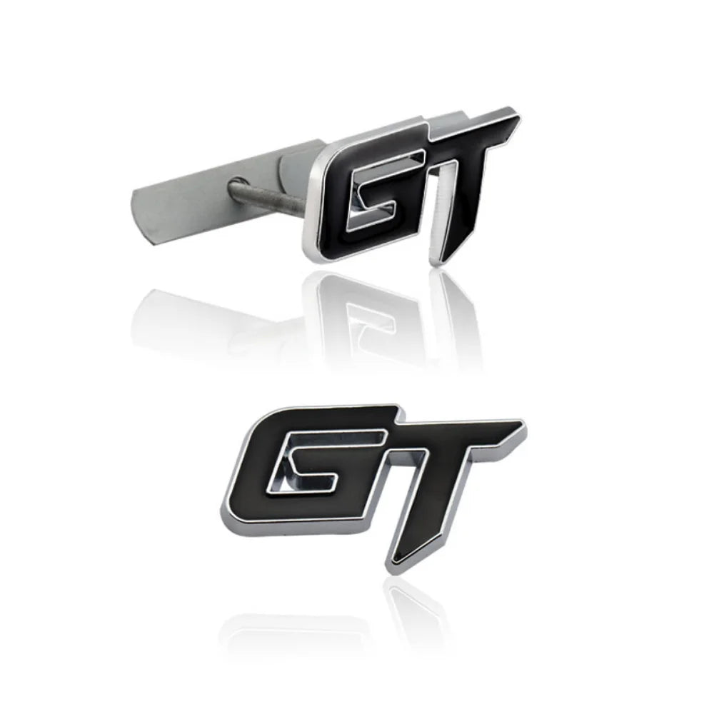 3D Metal GT Car Rear Trunk Emblem Sticker Decals Front Hood Grill Grand Tour for Ford Mustang Focus Mk 1 2 3 7 Mondeo BMW X6 X5