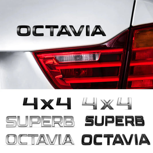 Car Rear Trunk Emblem Stickers Side Badge for Skoda 4x4 Logo Octavia A7 Tour RS Rapid Kodiaq Superb Kamiq Yeti Karoq Accessories