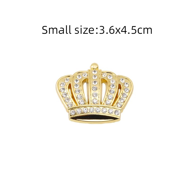 3D Crown Diamond Car Crown Gold Royal Sticker Wings Emblem Badge for BMW Toyota Ford Audi Honda Opel Car Stickers Imperial Crown
