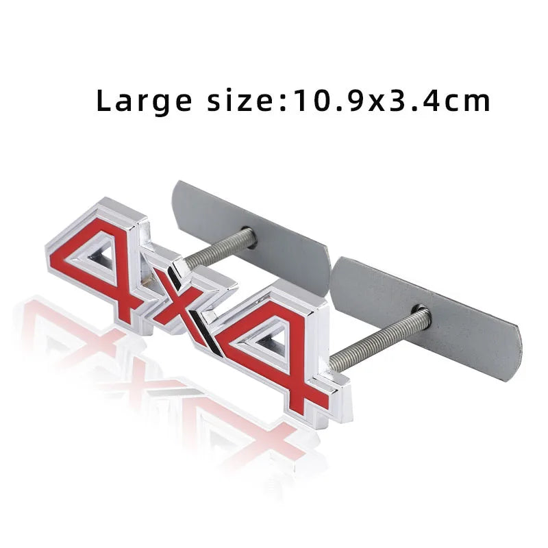 Car Sticker 4X4 4WD Logo Trim Front Hood Grille Emblem Badge Rear Trunk Car Decals for Audi Mitsubishi Mercede BMW Nissan Toyota