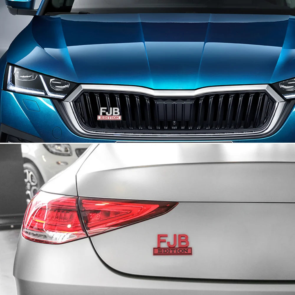 FJB Logo Edition Emblem Badge Front Hood Grille Car Sticker for Jeep Compass Renegade Ford RS200 F350 F250 F150 Silverado RAM