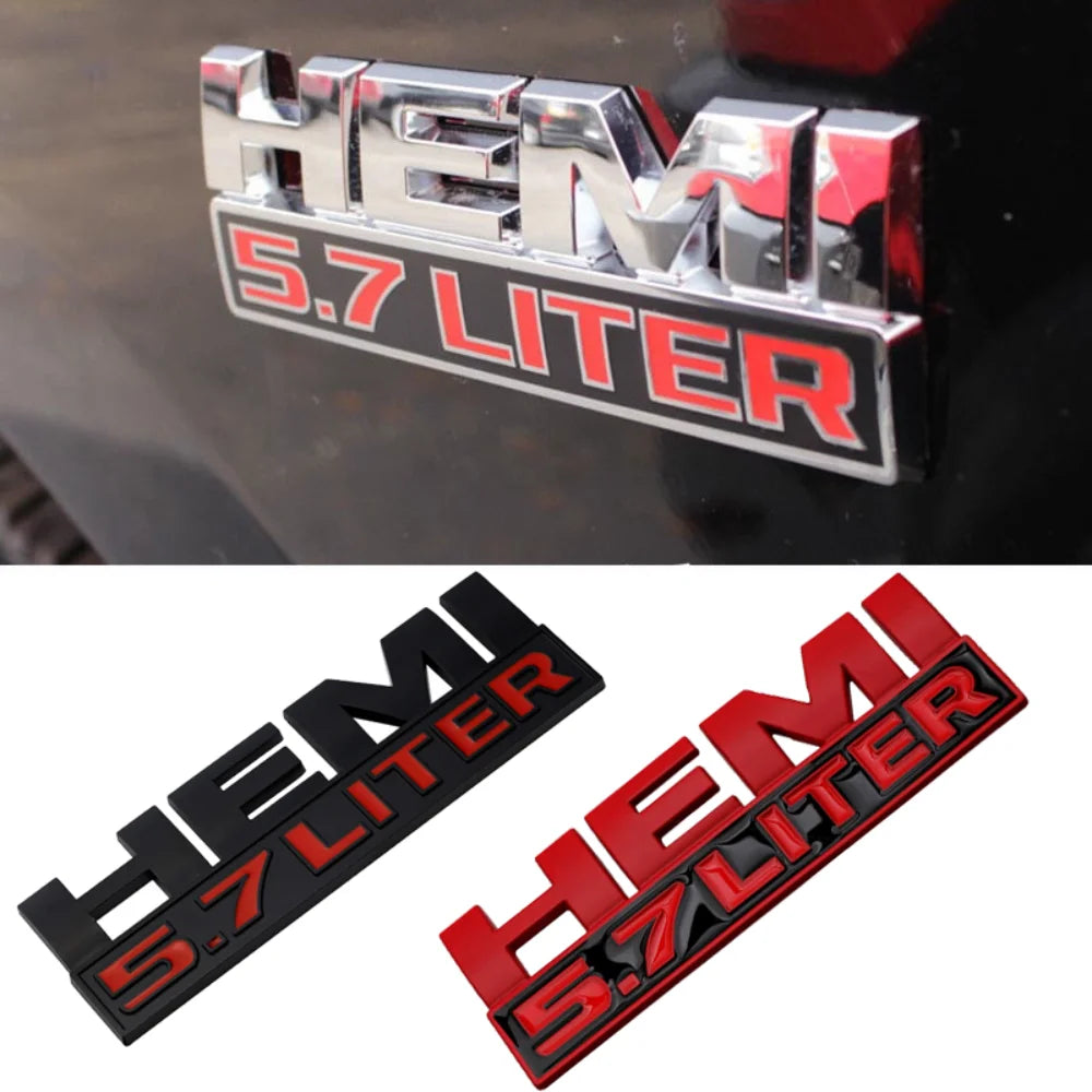 3D Car Side Badge Trunk Sticker for Dodge HEMI 5.7 LITER Emblem RAM Journey Caravan Nitro Challenger Jcuv Caliber Durango Viper