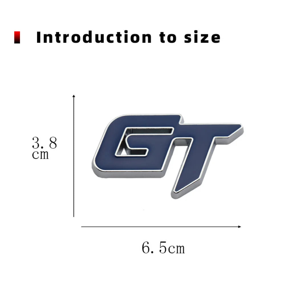 3D Metal GT Car Rear Trunk Emblem Sticker Decals Front Hood Grill Grand Tour for Ford Mustang Focus Mk 1 2 3 7 Mondeo BMW X6 X5