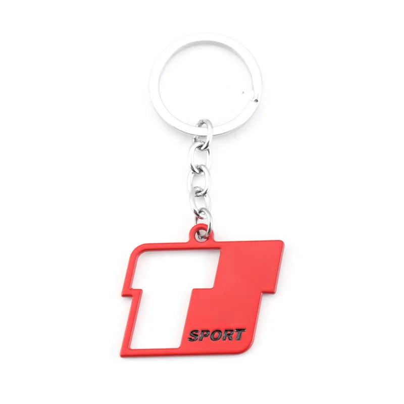 Metal T Sport Logo Car Keychain Key Ring Holder for Toyota RAV4 Prado Corolla Tundra Highlander Hiace Venza Camry Prius Tacoma
