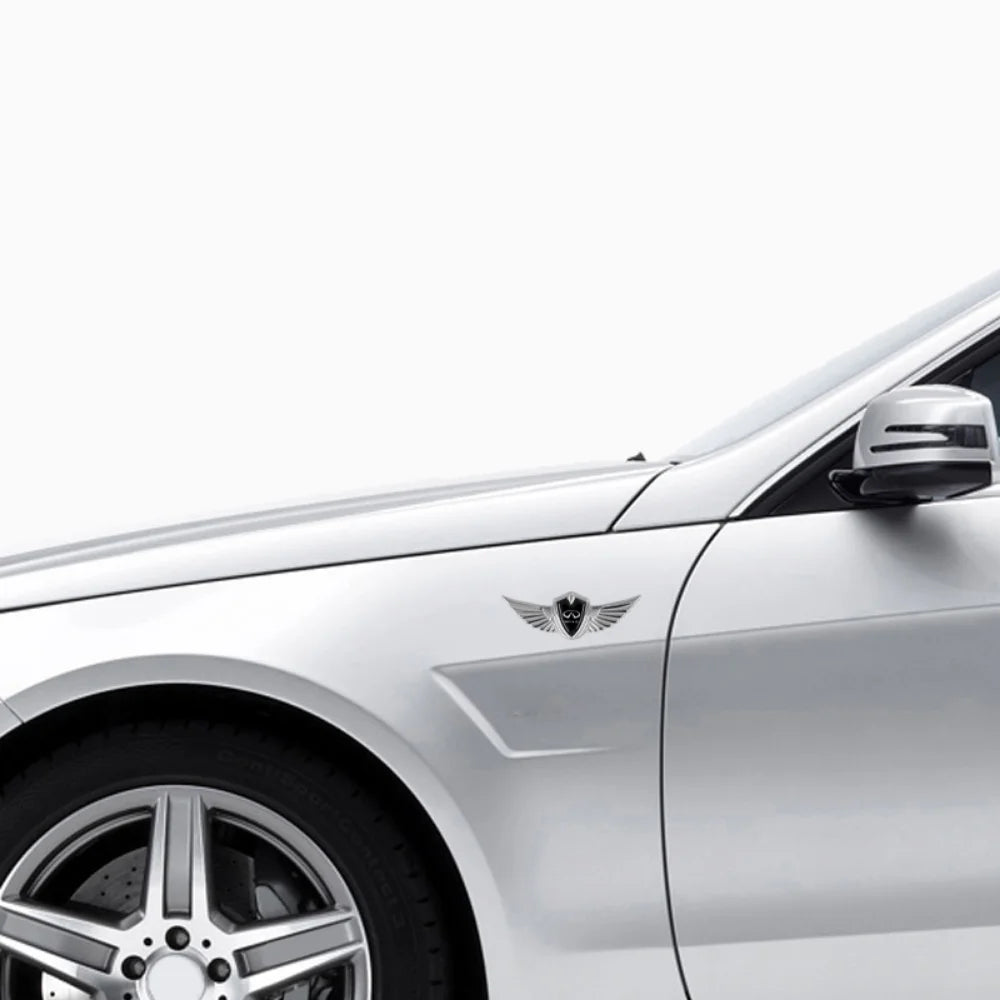For Infiniti Logo Q50 Q70 QX70 FX35 Q30 G37 G35 Q60 QX50 QX60 QX80 Car Front Wings Shape Sticker Badge Auto Exterior Accessories